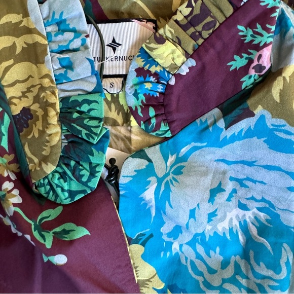 TUCKERNUCK Oxblood Verdant Floral Alice midi  Dress NEW - Picture 11 of 13